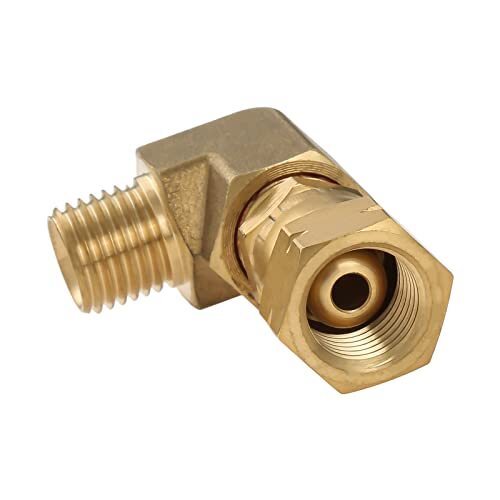 Hicello 1 pezzo LPG Brass Connection Angle 90° 1/4" Left Gas Cooker (B5D)