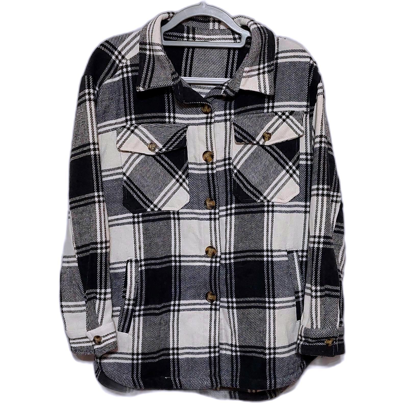 MEMBERS MARK BUTTON DOWN OVERSIZED PLAID SHACKET … - image 1