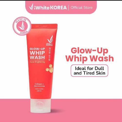 iWhite Korea Glow-Up Whip Wash Power Brightening 100ml with Collagen PLUS - 第 1/9 張圖片