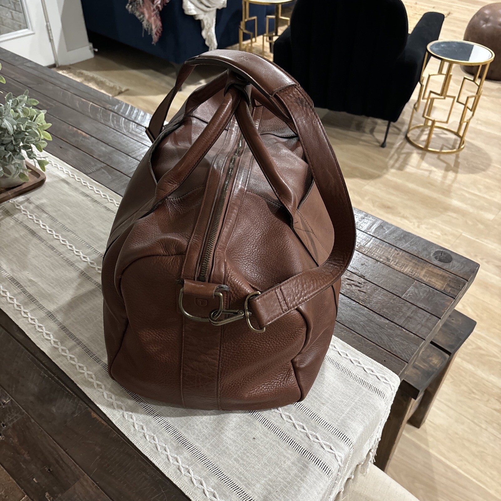 Tecovas Full Grain Leather Large Duffle Bag Brown eBay