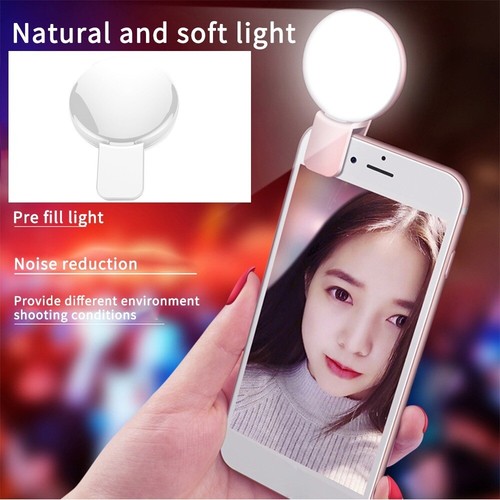 Rechargeable Selfie Ring Light Clip-on LED Light Phone Fill Lamp - Photo 5 sur 12