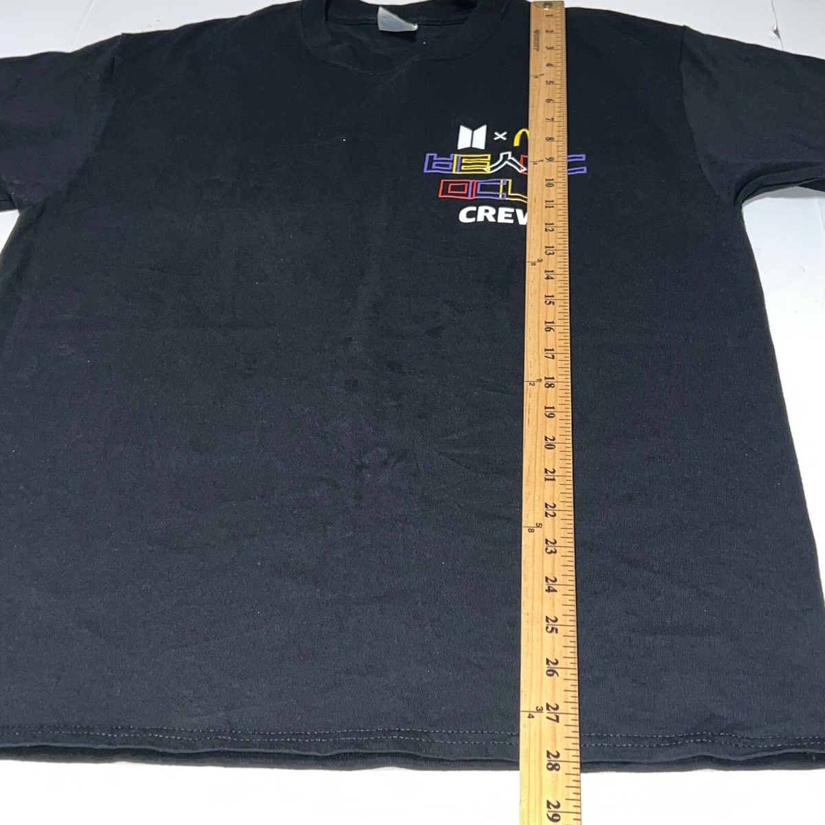 BTS x McDonald's Exclusive Crew Uniform Black T-Shirt Size