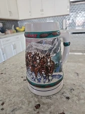1993 BUDWEISER Holiday Beer Stein “Special Delivery” Anheuser Busch Clydesdale