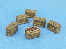 Legend 1/35 .50 Cal Ammo Cans Set WWII (27x Closed, 3x Open and 3 Belts) LF1388