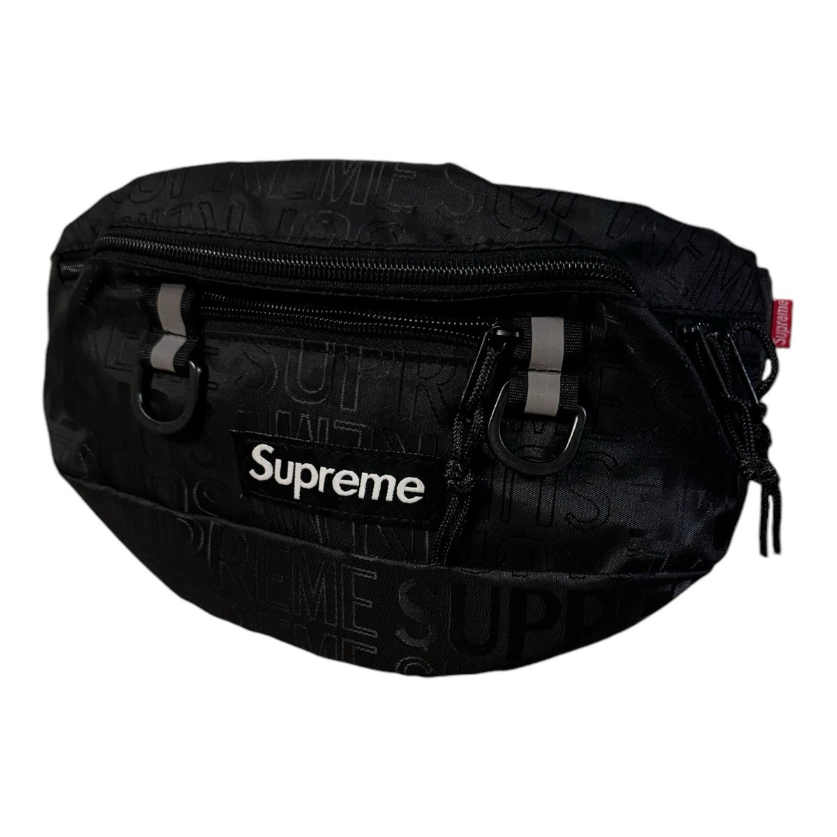 Supreme SS19 Black Waist Bag Fanny Pack Reflective New Supreme SS19 Black Waist Bag Fanny Pack Reflective New