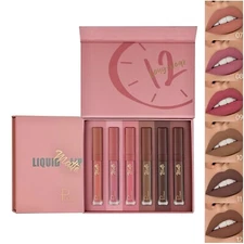 ZUK Pudaier 6Pcs Matte Lipstick Pigmented Long Lasting Non-stick Velvet Lipstick