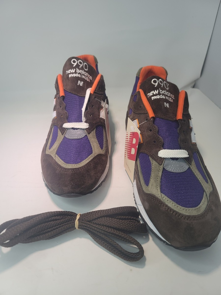 Brand New New Balance 990 v2 Brown Orange Purple Men's Sneakers