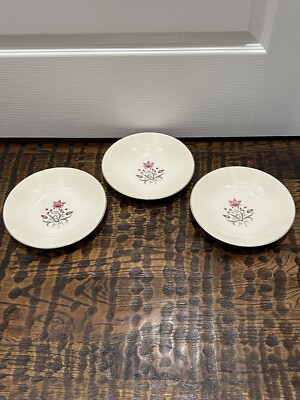 Lot of 3 VTG Cunningham & Pickett STARDUST 7.75'' Cereal/Soup Bowl W/Gold Trim