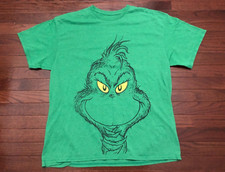 THE GRINCH T SHIRT MENS XL GREEN BIG FACE STOLE CHRISTMAS DR. SEUSS v