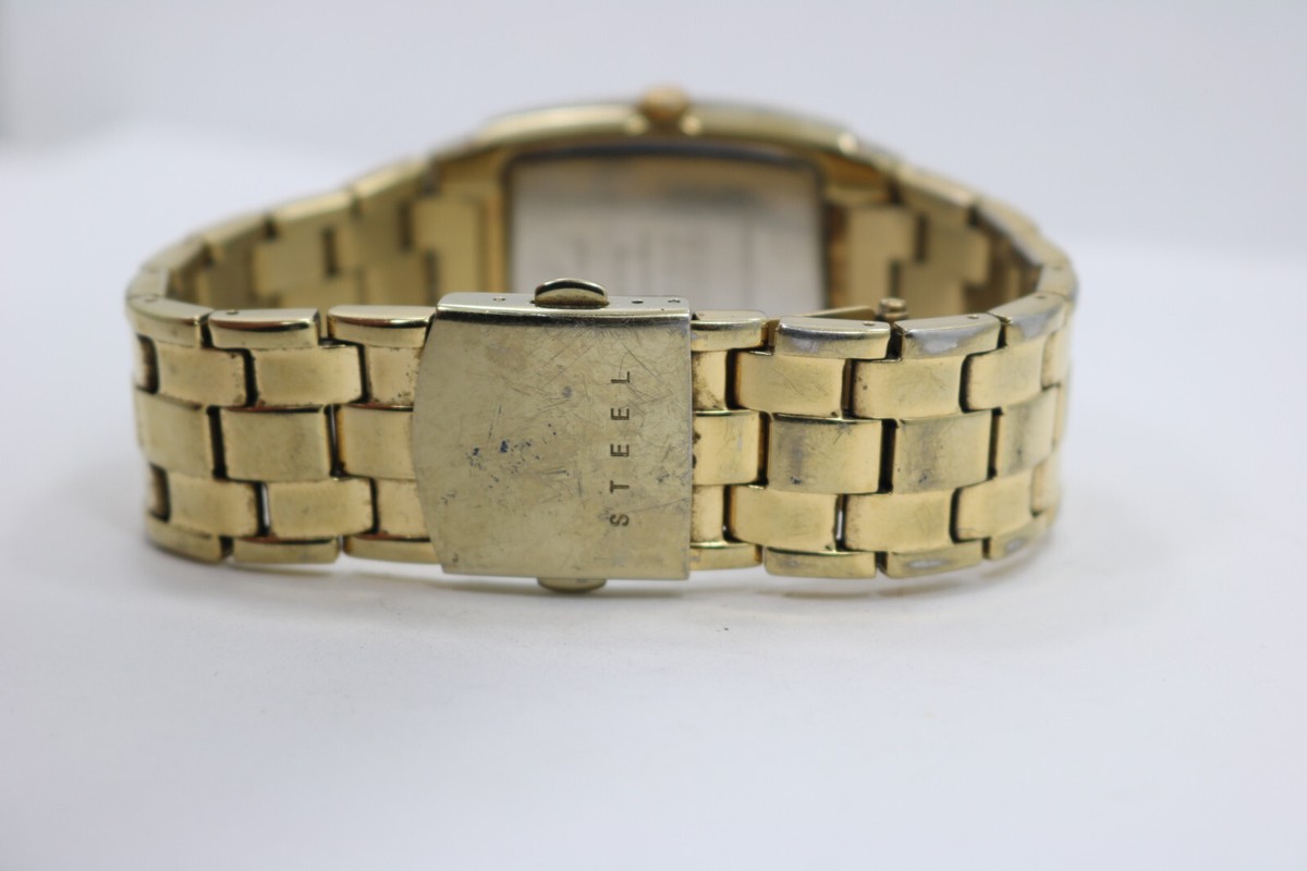 Mens Guess Steel Gold Tone Rectangle g11613g Diamond Dial Mens Guess Steel Gold Tone Rectangle g11613g Diamond Dial