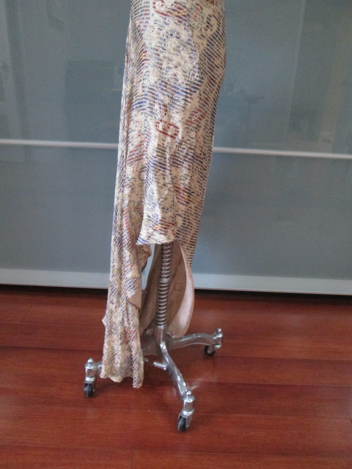 MAJE Rachel Paisley Smocked Waist Asymmetrical Maxi Dress Size 2