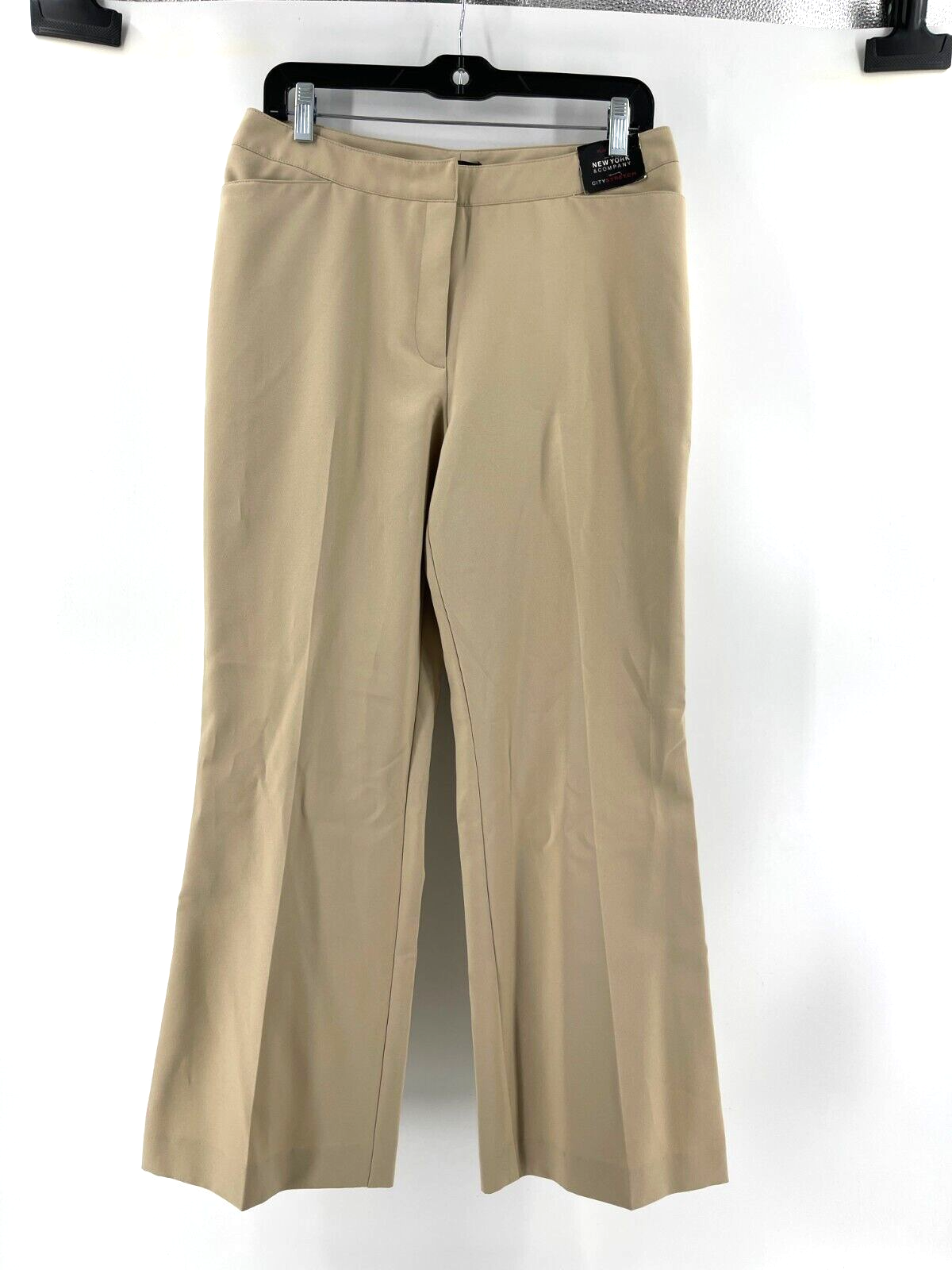 NWT NY u0026 Co Petite City Stretch Women's Mid Rise Khaki Pants Flare Leg Size  12P | eBay