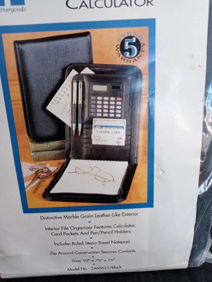 Almofada de couro Heritage Steno Bi Fold com calculadora nova! Artigos de couro do patrimônio - Imagem 2 de 4