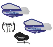 PowerMadd Star Series Hand Guard Race Flare Mount Blue White Banshee, Blaster