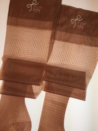 PIN UP Diamond Nylon Flat Knit RHT Stockings 10 1/2 X33 6 PAIRS CINNAMON Vintage - Picture 6 of 10