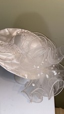Gorgeous NWT White Church/ Dress/Formal/ Wedding Hat By Mr. Hi  s