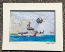 USCGC Seahorse Art Print US Coast Guard Cutter Coastie Coast Guardsman  Galvesto