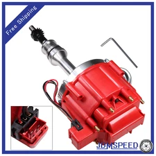 HEI Distributor For Ford SBF 351W Windsor Red Cap Drop In One Wire w/ 65kv Coil 
