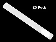 Party Favors LED Foam Light Stick - White 25 Pack- 3 modes - battery included