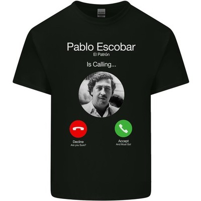 Pablo Escobar El Patron Ruft Herren Leichtes Baumwoll-T-Shirt