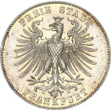 Frankfurt City Thaler 1859 100th Birthday Friedrich Schiller Silver XF