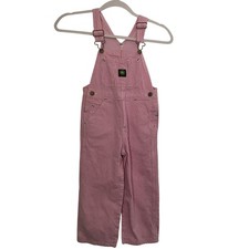 Toddler Girl Overalls John Deere Pink White Striped Size 5