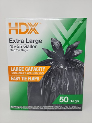#ad 45 55 Gallon Black Extra Large Trash Bags 50 Count $24.99