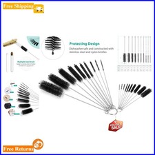 8-Inch Multi-Size Nylon Tube Brush Set for Efficient Bottle  Narrow Space Cl...