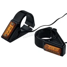 Joker Machine Black 49mm Fork Mount Rectangle LED Turn Signals - 05-302-1