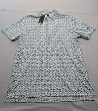 New Mens Adidas Golf Ultimate Polo Shirt Sz Medium Geometric