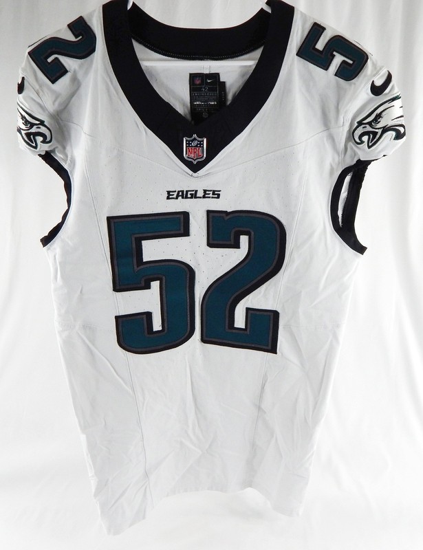 2024 Philadelphia Eagles Antwaun Powell-Ryland Jr #52 Game Used White Jersey 50
