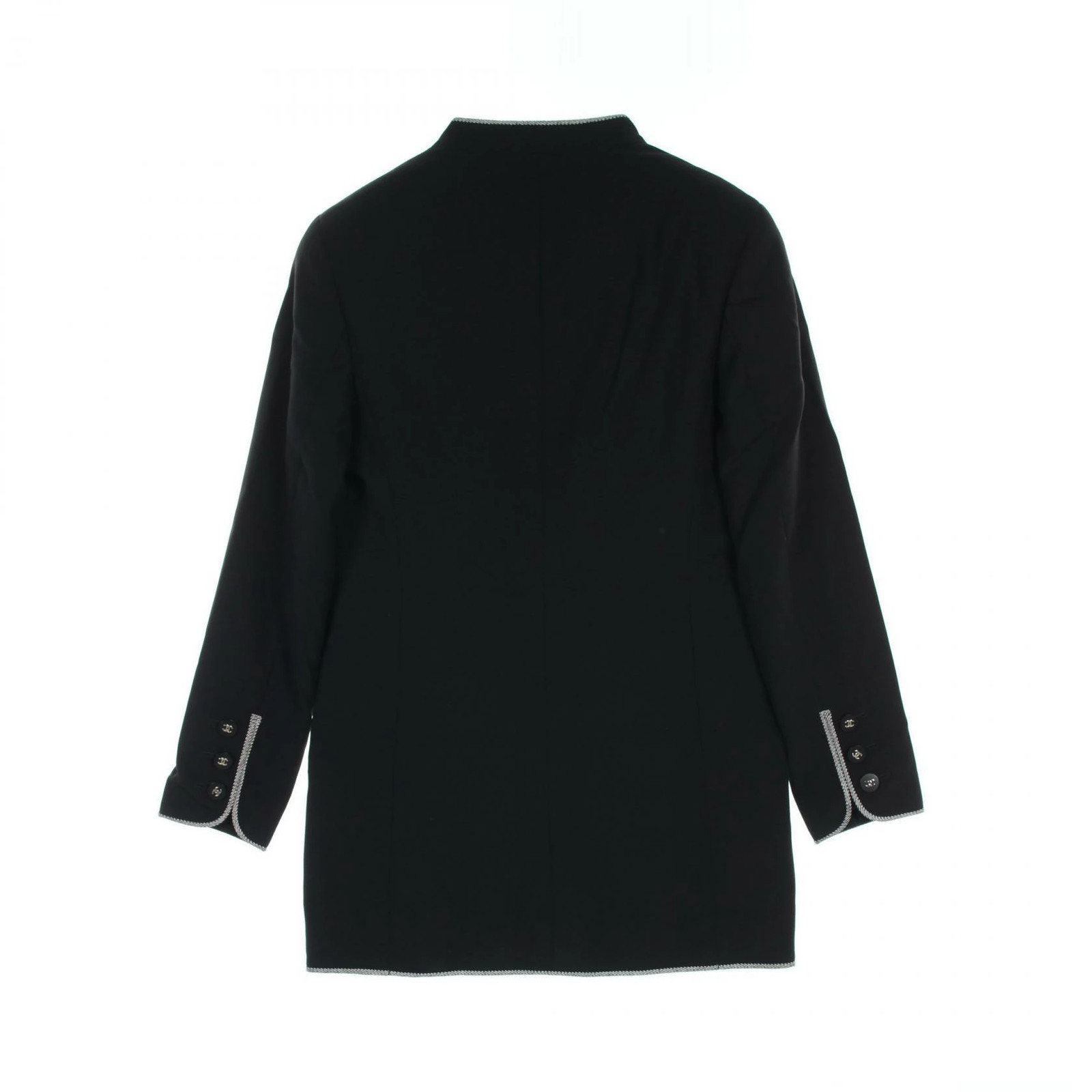 CHANEL Coco Mark Button Outer Wool Black/Gray - image 2
