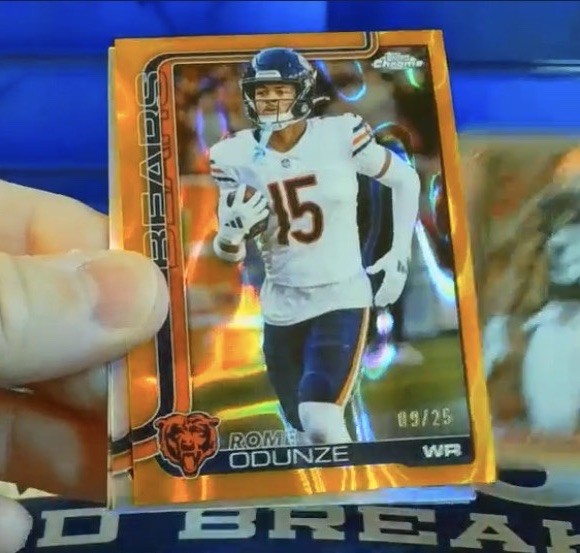 2025 Topps Chrome Football - Rome Odunze - Orange Lava Refractor