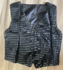 New Kkmeter Kids Black Sequin Vest Waistcoat Size 7 8 Dress Up / Costume