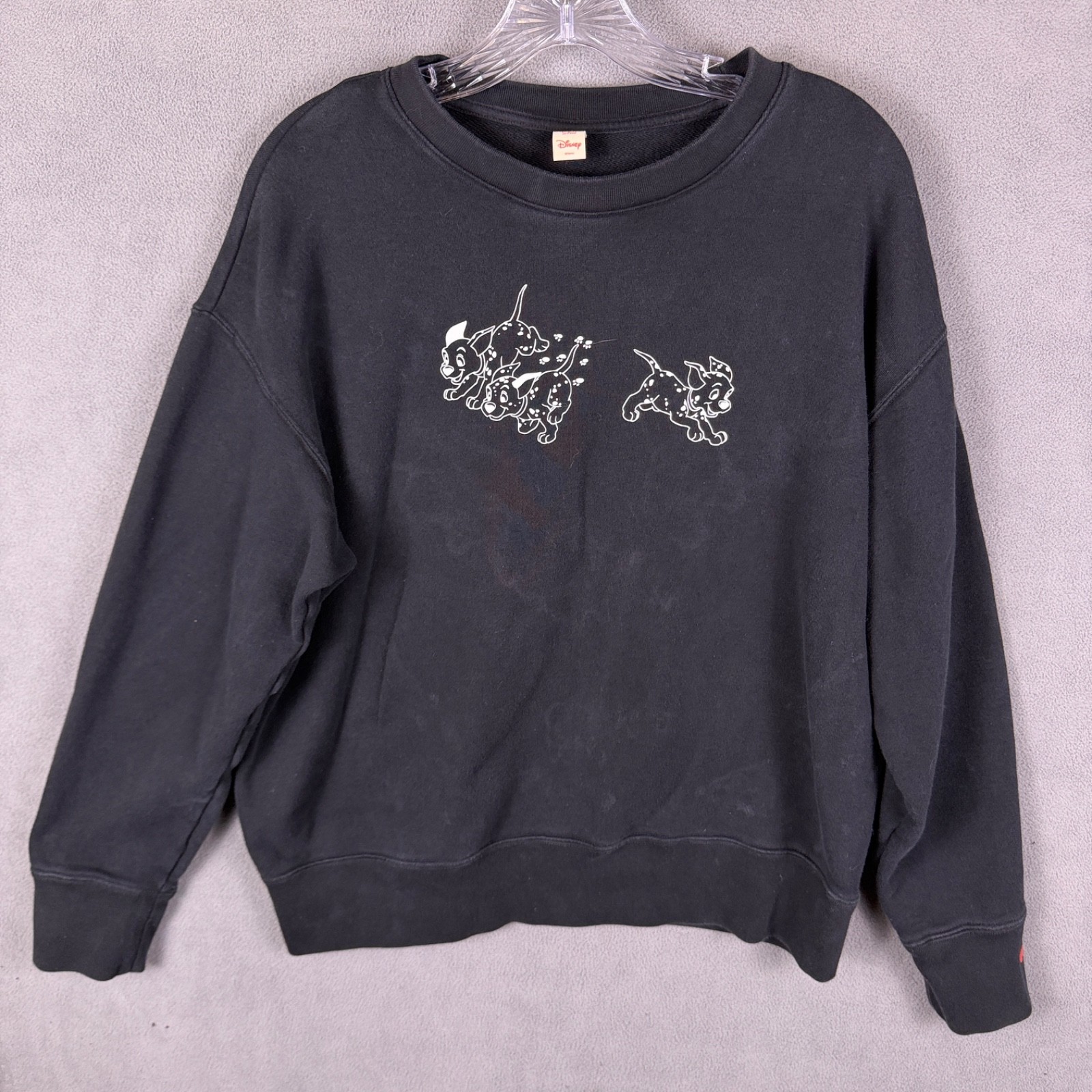 Disney Uniqlo Crewneck Sweatshirt L Black 101 Dalmatians Read!