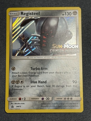 Registeel SM75 LP (STAFF) Prerelease Stamped Promo Sun & Moon Crimson Invasion
