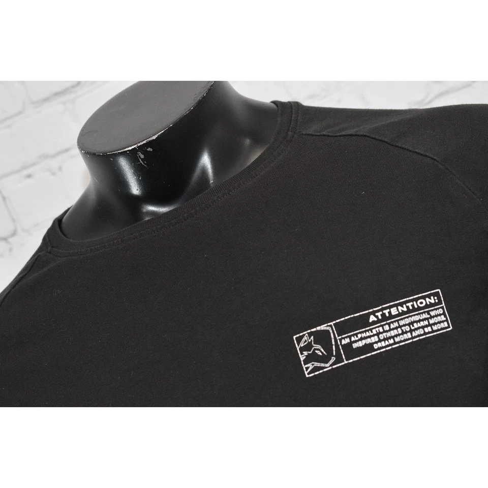 Alphalete 健身房衬衫男式大码性能棉氨纶混纺黑色 — 第 4/4 张图片