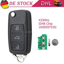 433MHz Auto Funk Schlüssel für VW Golf Touran Caddy Jetta Seat Skoda 1K0959753G