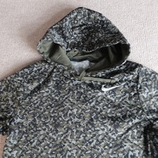 Nike Mens Shirt Medium Green Camo Camouflage Hoodie 717107