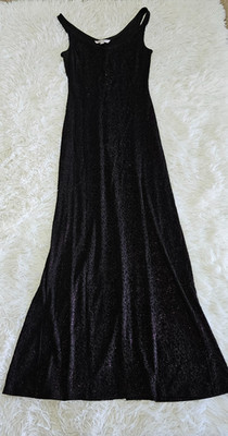 Alexia Admor Black & Pink Sparkly Leopard Print Witchy Maxi Dress Sz M