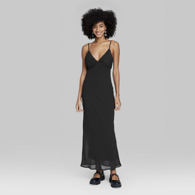 Women's Sleeveless Rosette Cup Maxi Dress - Wild Fable Black XXL