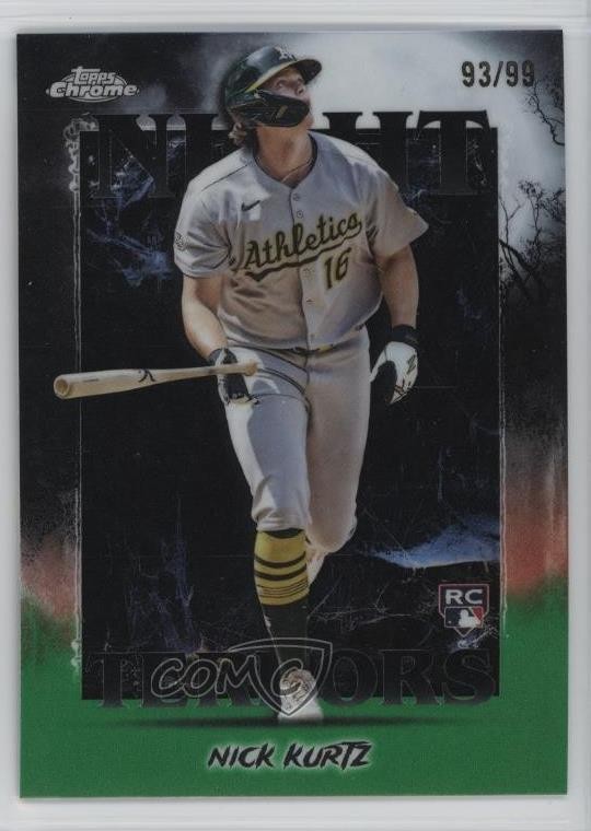 2025 Topps Chrome Update Night Terrors Green Refractor 93/99 Nick Kurtz 07m7