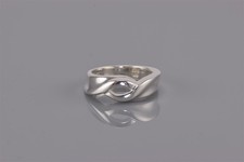 Sterling Silver Polished Over  Under Modernist Wavy Band Ring 925 Sz: 7