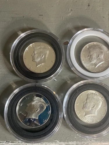Nice Lot Of 4 Proof 90 % Kennedy Half Dollars.