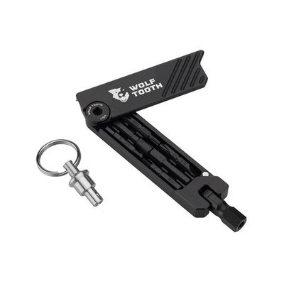 Wolf Tooth 6-Bit Hex Wrench Multitool mit Schlüsselanhänger black/black