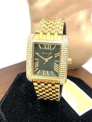 Michael Kors Women's Watch MK4742 Quartz Green Dial Gold Steel
