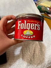 Rare Small Vintage Folger's Folgers Coffee Can NO Lid 1959 Tin 8oz.