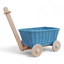 Passeggino giocattolo in vimini scala marina bambola cestino 44x33xH48/24