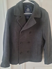 $100 MSRP American Rag Dark Gray Peacoat Double Breasted Brand New Size Small