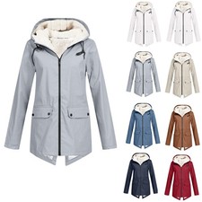Women's Winter Hooded Coat Fleece Lined Softshell Jacket Warm Windproof Parka